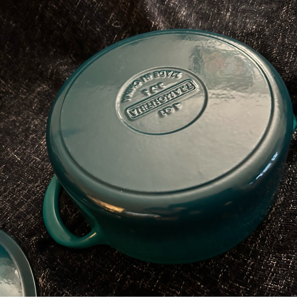 Tramontina 4 Qt Enameled Cast Iron Dutch Oven Teal Blue - Picture 4 of 6